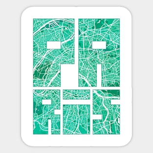 Paris, France City Map Typography - Watercolor Sticker